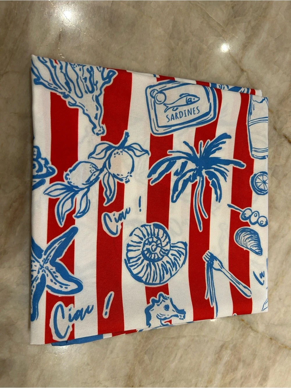 Striped Nautical Print Scarf S193